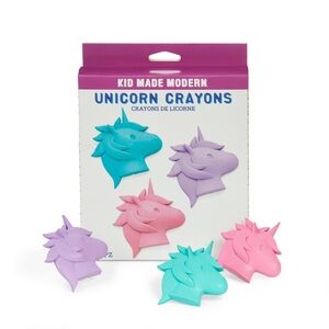 Kid Made Modern Unicorn Shaped Crayons 3Pc 2.8” x 2.55” Each